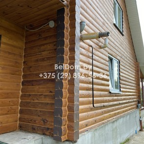 Реставрация деревянного дома из бруса под ключ, шлифовка, покраска, теплый шов Дрогичин