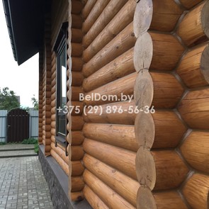 Герметизация швов деревянного дома из оцилиндрованного бревна под ключ Микашевичи
