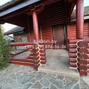 Шлифовка, покраска, теплый шов для деревянного дома из оцилиндрованного бревна под ключ Малорита
