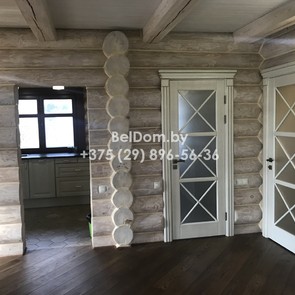 Внутренняя отделка деревянного дома ручной рубки Каменец