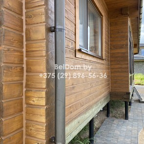 Отделка деревянного дома из бруса под ключ, шлифовка, покраска, теплый шов Коссово