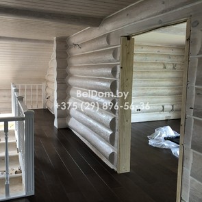 Шлифовка, покраска, герметизация швов внутри деревянного дома под ключ Лиозно