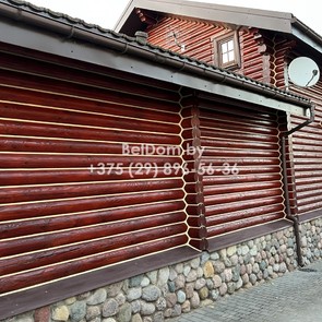 Шлифовка, покраска, теплый шов для деревянного дома из оцилиндрованного бревна Лиозно