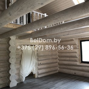 Шлифовка, покраска, герметизация швов внутри деревянного дома под ключ Миоры