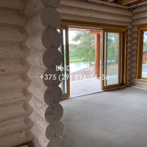 Шлифовка деревянного дома внутри Сенно