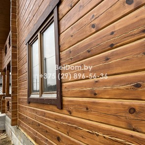 Шлифовка, покраска, герметизация швов деревянного дома из лафета Сенно