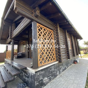 Теплы шов для деревянного дома из оцилиндрованного бревна Сенно