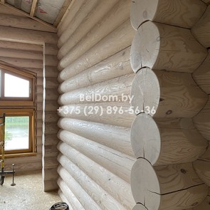 Шлифовка деревянного дома внутри Россоны