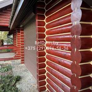 Шлифовка, покраска, теплый шов дома из оцилиндрованного бревна Гомель