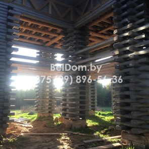 Шлифовка, покраска, герметизация швов деревянного дома из бруса Щучин