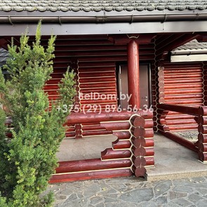 Шлифовка, покраска, теплый шов для деревянного дома из оцилиндрованного бревна под ключ Воложин