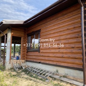 Шлифовка, покраска, герметизация швов деревянного дома из ОЦБ Белыничи