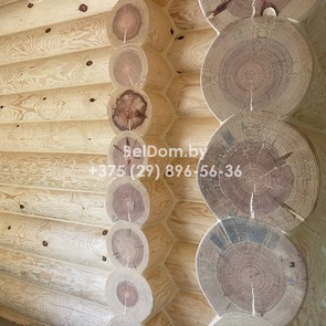 Отделка деревянного дома и герметизация швов внутри под ключ Круглое