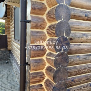 Отделка деревянного дома из оцилиндрованного бревна под ключ Чаусы