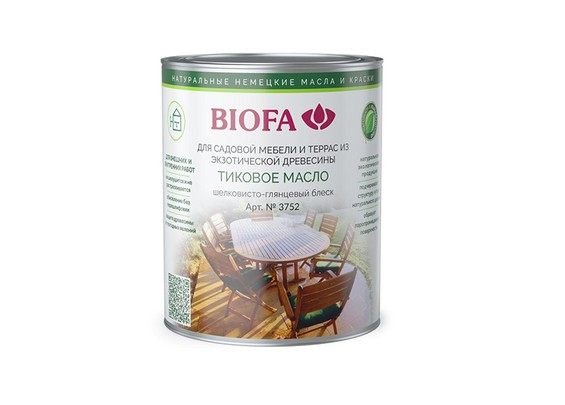 Тиковое масло для террасы и мебели Biofa 3752 Бали
