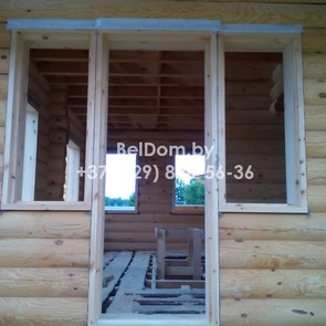 Резка проемов и установка обсад (окосячка) окон и дверей для дома из оцилиндрованного бревна Пинск фото 3
