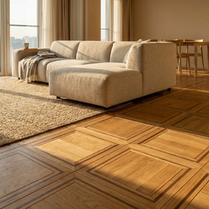 Шлифовка художественного модульного паркета с орнаментом