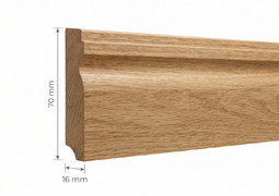 Плинтус фигурный деревянный дубовый 70х16х3000 мм (сорт Экста)