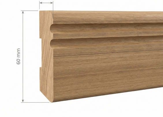 Плинтус Пл-1-1 массив дуб 60х16х3000 мм (сорт Экста)