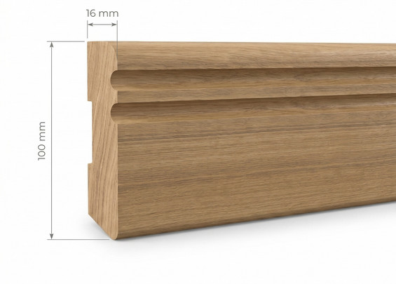 Плинтус Пл-1-1 массив дуб 100х16х3000 мм (сорт Экста)