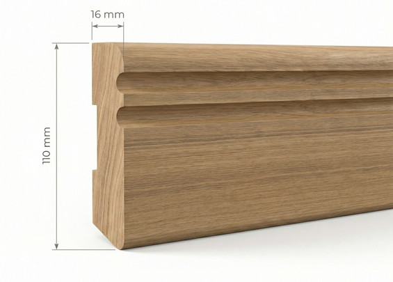 Плинтус Пл-1-1 массив дуб 110х16х3000 мм (сорт Экста)