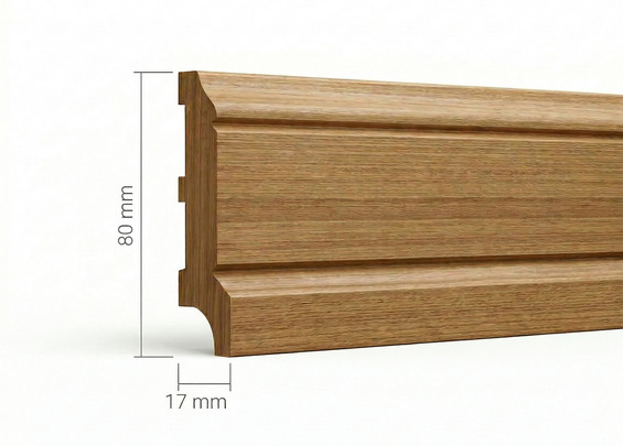 Плинтус ПЛ-102 дуб массив 80×17×3000 мм (сорт Экстра)