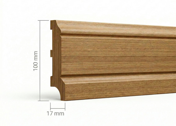 Плинтус ПЛ-102 дуб массив 100×17×3000 мм (сорт Экстра)