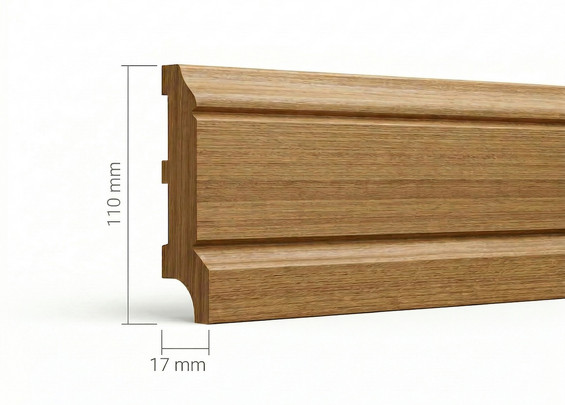 Плинтус ПЛ-102 дуб массив 110×17×3000 мм (сорт Экстра)