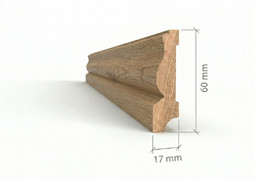 Плинтус Крокодил дуб массив 60×17×3000 мм (сорт Экстра)