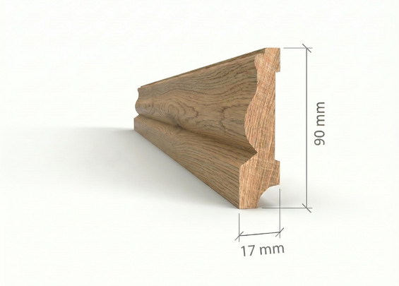 Плинтус Крокодил дуб массив 90×17×3000 мм (сорт Экстра)