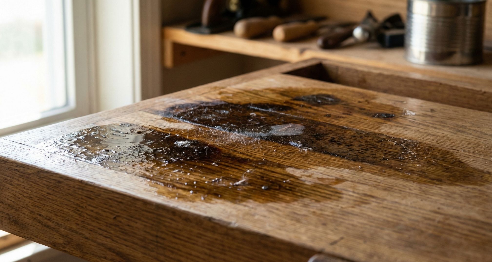 Липкие зоны после неправильного нанесения масла