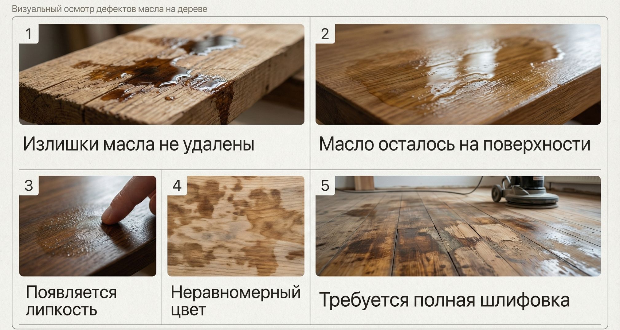 Ошибки при нанесении масла на дерево