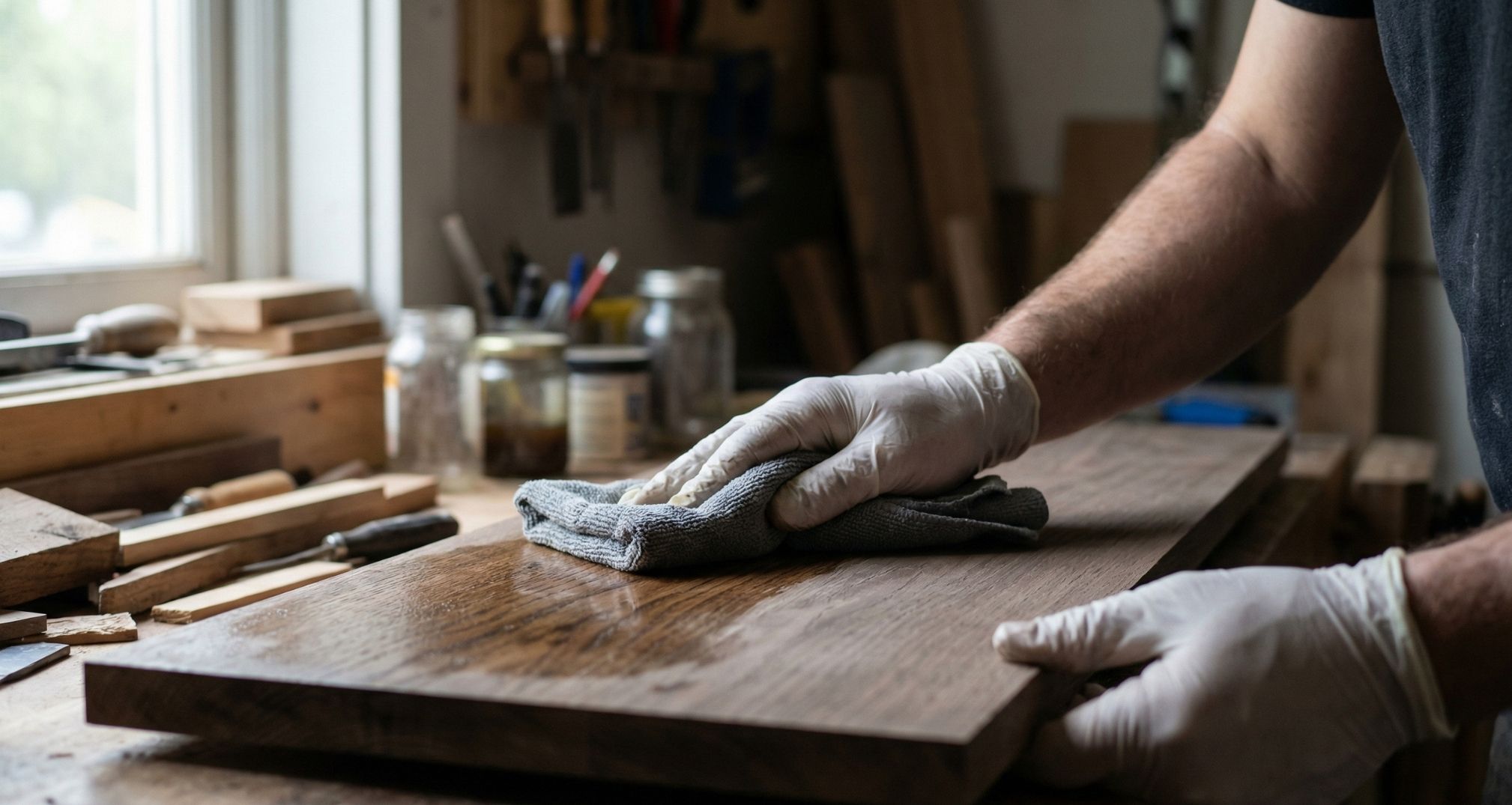 даление излишков масла тканью