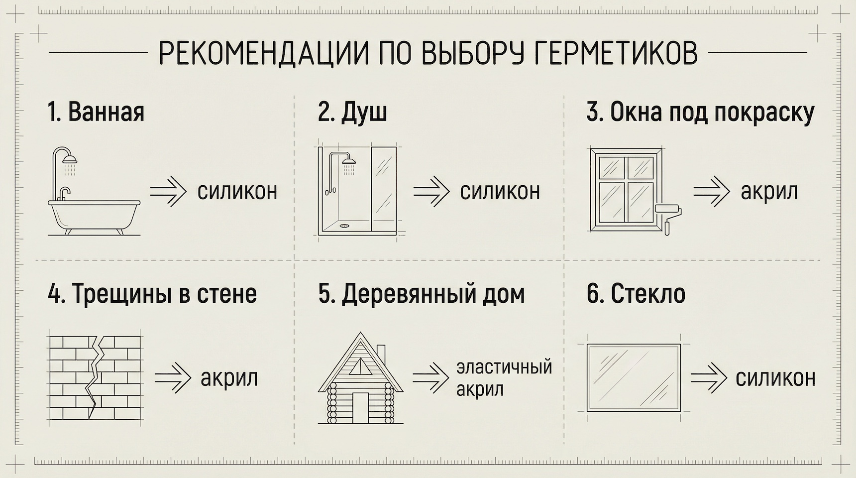 Как выбрать герметик по зоне применения
