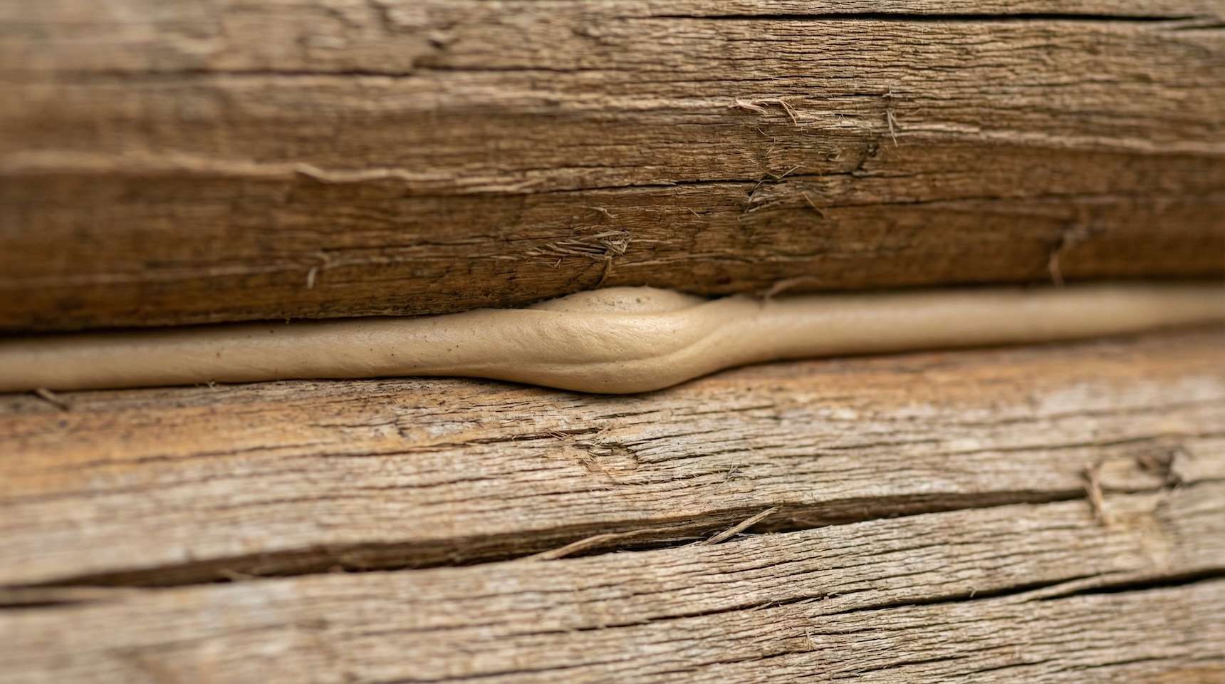 Межвенцовый герметик крупным планом